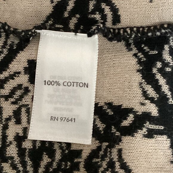 J Jill Black & Tan Graphic Floral Cotton Oversize Tunic Sweater Missy M #73i - Picture 8 of 9